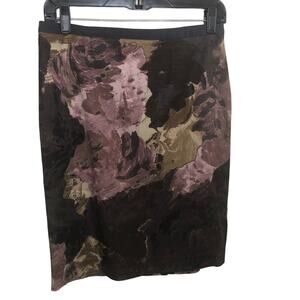 Loft ribbed floral print pencil skirt size 4